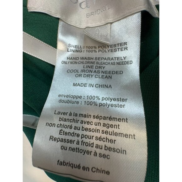 Davids Bridal Chiffon Sleeveless A-Line Gown V-Neck & Spaghetti Straps Dress Siz - Picture 4 of 15